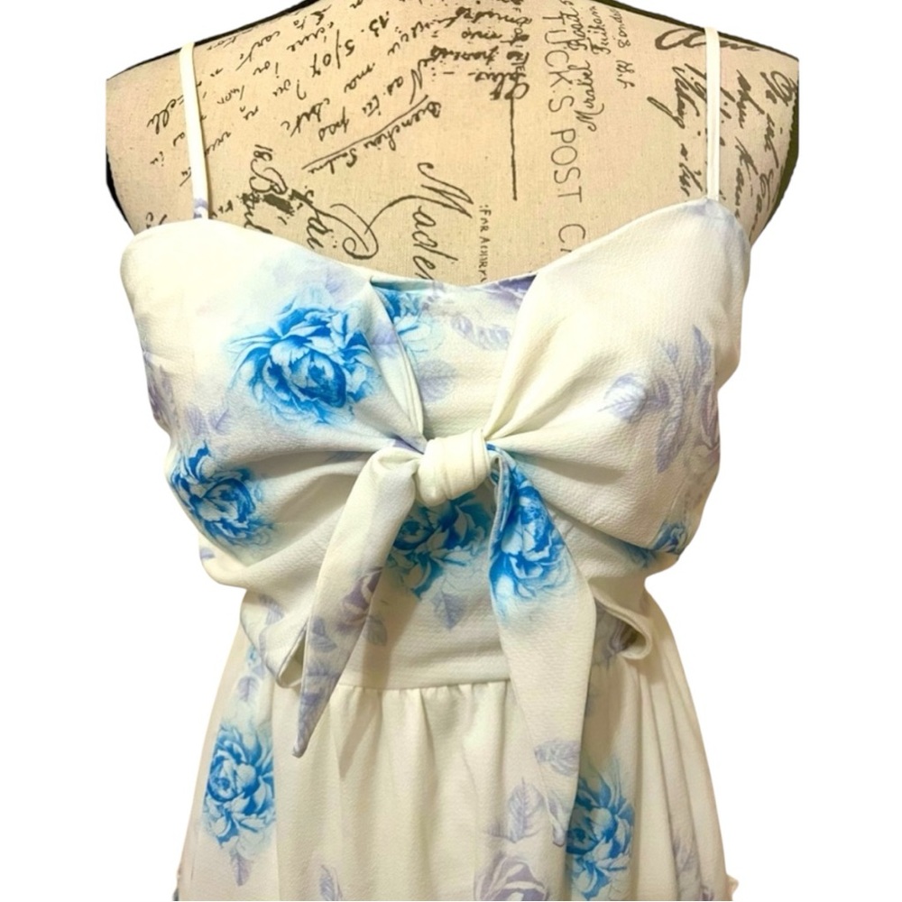 Floral Mini Smocked Sun Dress for Women Size S Small - Picture 7 of 16